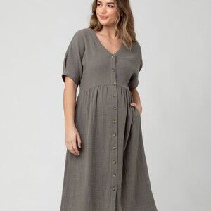 Ripe 'Alicia' Button Through Dress | Sage | M